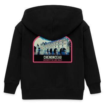Château de Chenonceau, Vallée de la Loire, France - Veste à capuche enfant bio Stanley/Stella - noir - Dos