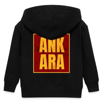 Ankara Großbuchstaben Gelb Rot - Kinder Organic Kapuzenjacke Mini Cultivator von Stanley/Stella - Schwarz - Hinten