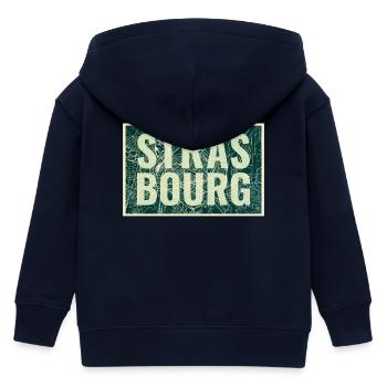 Strasbourg Stadtkarte – Urbanes Design - Kinder Organic Kapuzenjacke Mini Cultivator von Stanley/Stella - Navy - Hinten