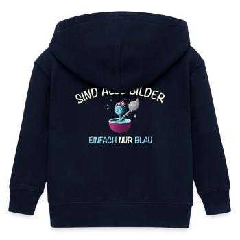 Ohne Dich sind alle Bilder blau, Freundschaft - Kinder Organic Kapuzenjacke Mini Cultivator von Stanley/Stella - Navy - Hinten