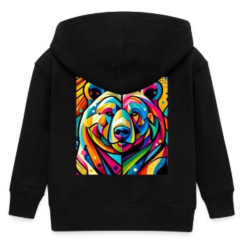 Bear - Kids Organic Zip-up Hoodie by Stanley/Stella - black - Back