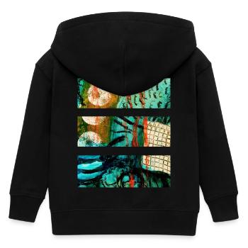 Paysage abstrait aux couleurs vives - Veste à capuche enfant bio Stanley/Stella - noir - Dos