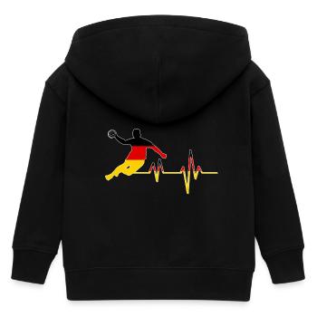 Handball Herzschlag - Kinder Organic Kapuzenjacke Mini Cultivator von Stanley/Stella - Schwarz - Hinten
