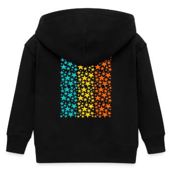 Motif d’étoiles arc-en-ciel brillant - Veste à capuche enfant bio Stanley/Stella - noir - Dos