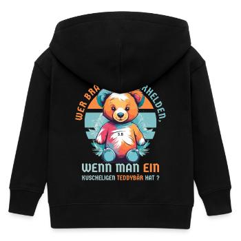 Kuscheliger Teddybär - Kinder Organic Kapuzenjacke Mini Cultivator von Stanley/Stella - Schwarz - Hinten