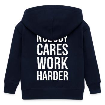 Niemand kümmert sich darum, härter zu arbeiten - Kinder Organic Kapuzenjacke Mini Cultivator von Stanley/Stella - Navy - Hinten