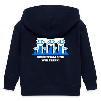 Ensemble, nous sommes forts - Veste à capuche enfant bio Stanley/Stella - marine - Dos