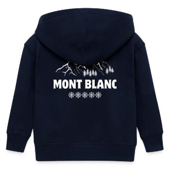 Mont Blanc, Skigebiet, Skifahren - Kinder Organic Kapuzenjacke Mini Cultivator von Stanley/Stella - Navy - Hinten