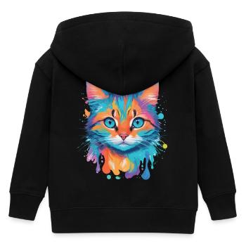 Niedliche Katze - Kinder Organic Kapuzenjacke Mini Cultivator von Stanley/Stella - Schwarz - Hinten