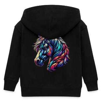 Horse - Kids Organic Zip-up Hoodie by Stanley/Stella - black - Back