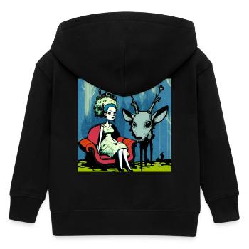 Psychedelic deer 01 - Veste à capuche enfant bio Stanley/Stella - noir - Dos