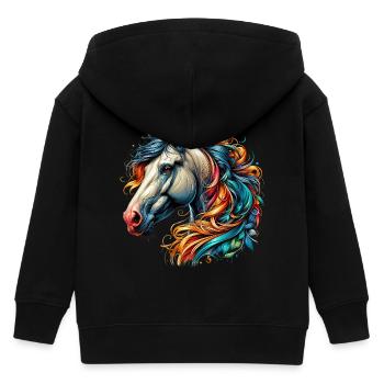 Pferd - Kinder Organic Kapuzenjacke Mini Cultivator von Stanley/Stella - Schwarz - Hinten