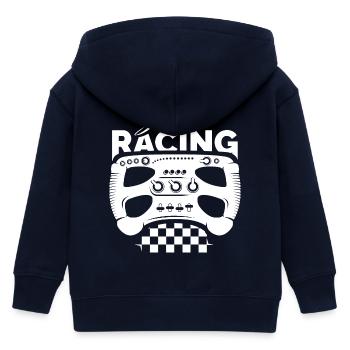 sim racing gamer Formel Lenkrad Zielflagge Logo - Kinder Organic Kapuzenjacke Mini Cultivator von Stanley/Stella - Navy - Hinten