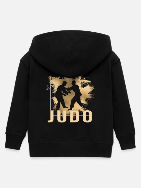 Judo - Kinder Organic Kapuzenjacke Mini Cultivator von Stanley/Stella - Schwarz