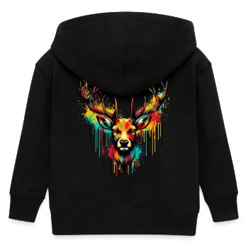 Deer - Kids Organic Zip-up Hoodie by Stanley/Stella - black - Back