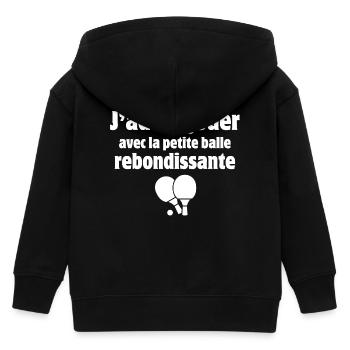 ping-pong, pongiste, tennis de table - Veste à capuche enfant bio Stanley/Stella - noir - Dos