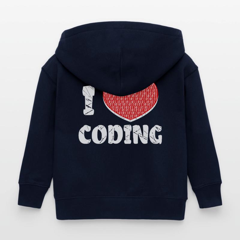 Développeur Heart Coding Statement Programmeur Veste à capuche enfant bio Stanley/Stella