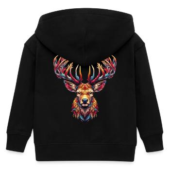 Deer - Kids Organic Zip-up Hoodie by Stanley/Stella - black - Back