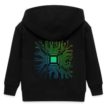 Bunte Computerplatine Tech Electronic - Kinder Organic Kapuzenjacke Mini Cultivator von Stanley/Stella - Schwarz - Hinten