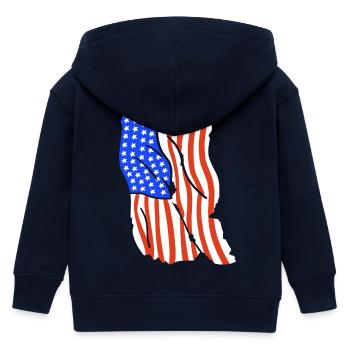 Amerikanische Flagge 4. Juli Patriotisch - Kinder Organic Kapuzenjacke Mini Cultivator von Stanley/Stella - Navy - Hinten