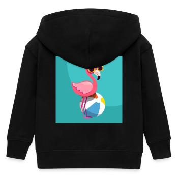 Flamingo, sein Ballon und seine Ananasbrille - Kinder Organic Kapuzenjacke Mini Cultivator von Stanley/Stella - Schwarz - Hinten