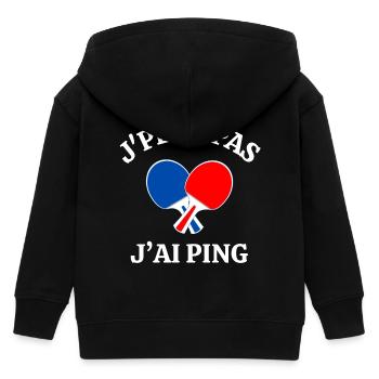 ping-pong, fan de ping-pong, ping - Veste à capuche enfant bio Stanley/Stella - noir - Dos