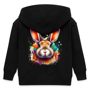 Rabbit - Kids Organic Zip-up Hoodie by Stanley/Stella - black - Back