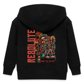 RESOLUTE - Fight till the end - Kids Organic Zip-up Hoodie by Stanley/Stella - black - Back