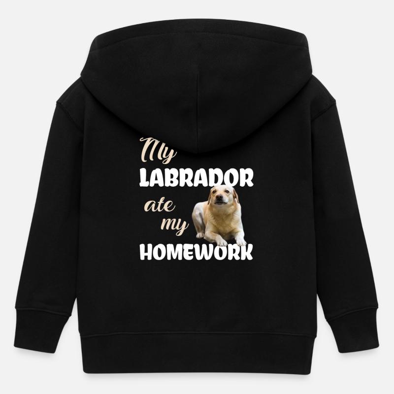 Devoirs du Labrador - Veste à capuche enfant bio Stanley/Stella - noir