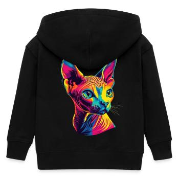 Sphynx Katze Sphynxkatze Canadian Cat Süße Sphinx - Kinder Organic Kapuzenjacke Mini Cultivator von Stanley/Stella - Schwarz - Hinten