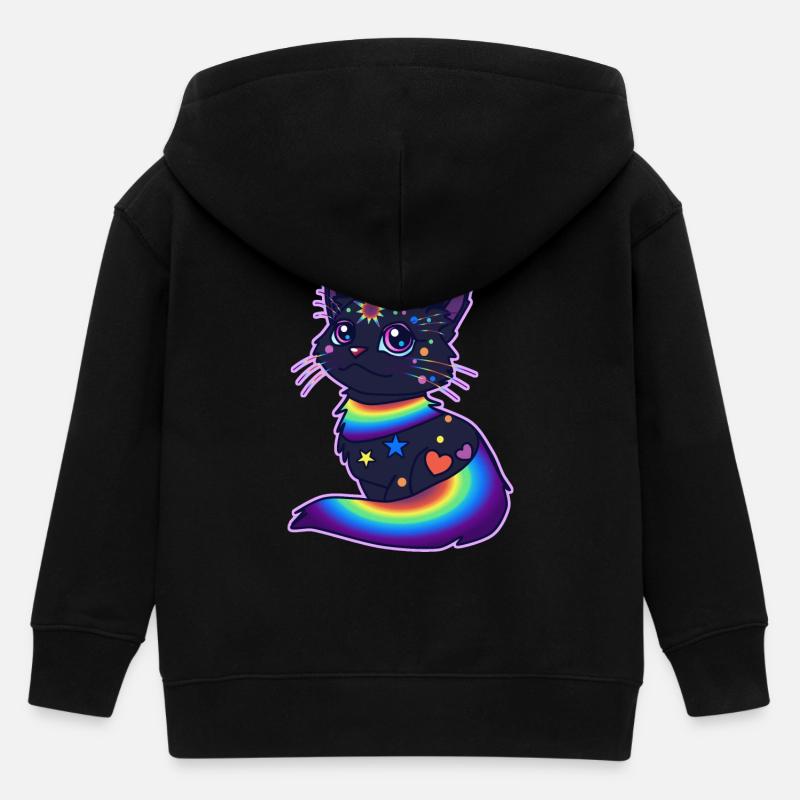 Chat de la fierté - Veste à capuche enfant bio Stanley/Stella - noir