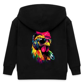 Poulet Poulet Poule Ferme Fermier Poulets mignons - Veste à capuche enfant bio Stanley/Stella - noir - Dos
