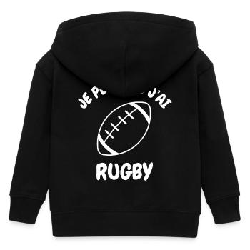 Je peux pas j'ai rugby - Veste à capuche enfant bio Stanley/Stella - noir - Dos