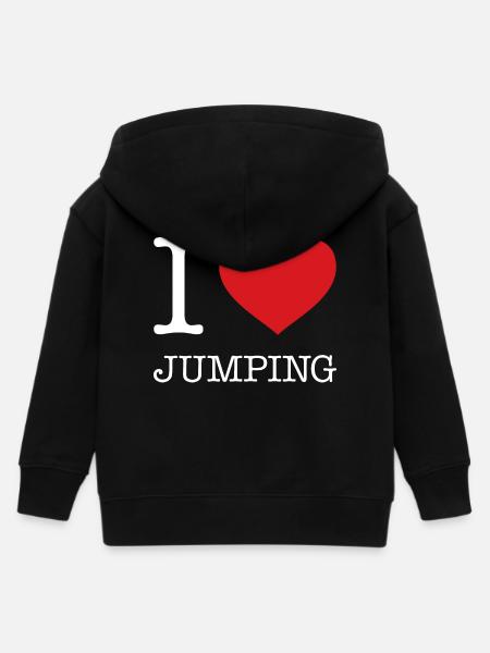 I LOVE JUMPING - Kinder Organic Kapuzenjacke Mini Cultivator von Stanley/Stella - Schwarz