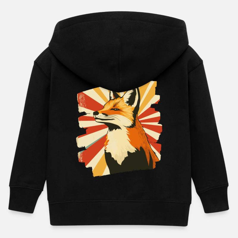 Renard - Veste à capuche enfant bio Stanley/Stella - noir
