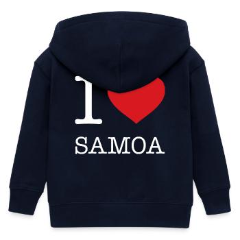 I LOVE SAMOA - Kinder Organic Kapuzenjacke Mini Cultivator von Stanley/Stella - Navy - Hinten