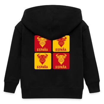 Spanien Stier Nationalfarben Design - Kinder Organic Kapuzenjacke Mini Cultivator von Stanley/Stella - Schwarz - Hinten