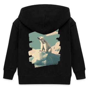 Eisbär - Kinder Organic Kapuzenjacke Mini Cultivator von Stanley/Stella - Schwarz - Hinten