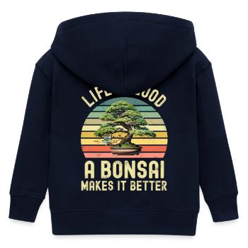 Bonsai Baum - Kinder Organic Kapuzenjacke Mini Cultivator von Stanley/Stella - Navy - Hinten