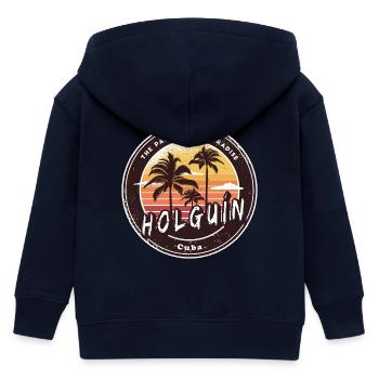 Holguín Cuba – Ambiance rétro de la plage - Veste à capuche enfant bio Stanley/Stella - marine - Dos