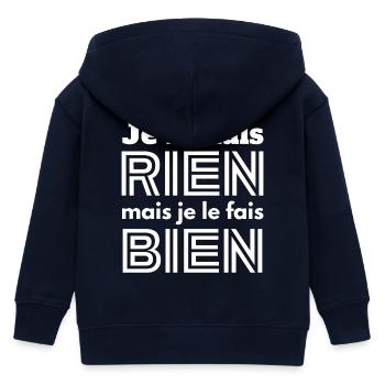 je ne fait rien, fatigue, fainéant - Veste à capuche enfant bio Stanley/Stella - marine - Dos