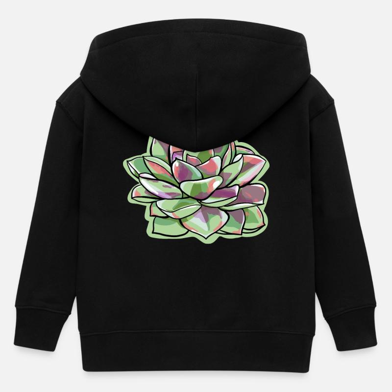 Echeveria Fat Leaf Rosette Succulente - Veste à capuche enfant bio Stanley/Stella - noir