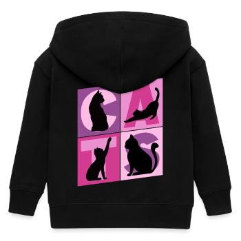 Chaton Chaton Chaton Kitty Silhouette Art - Veste à capuche enfant bio Stanley/Stella - noir - Dos