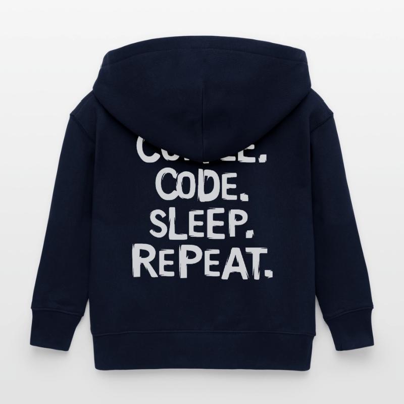 Coffee Code Sleep - Répéter le travail du programmeur Veste à capuche enfant bio Stanley/Stella