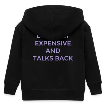 Difficult Women Expensive Clever Mouth - Kids Organic Zip-up Hoodie by Stanley/Stella - black - Back