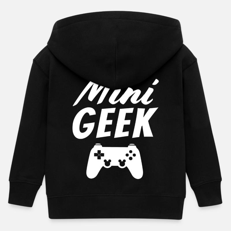 Geek Junior - Kinder Organic Kapuzenjacke Mini Cultivator von Stanley/Stella - Schwarz