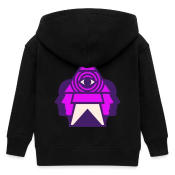 Third Eye Logo - Kids Organic Zip-up Hoodie by Stanley/Stella - black - Back