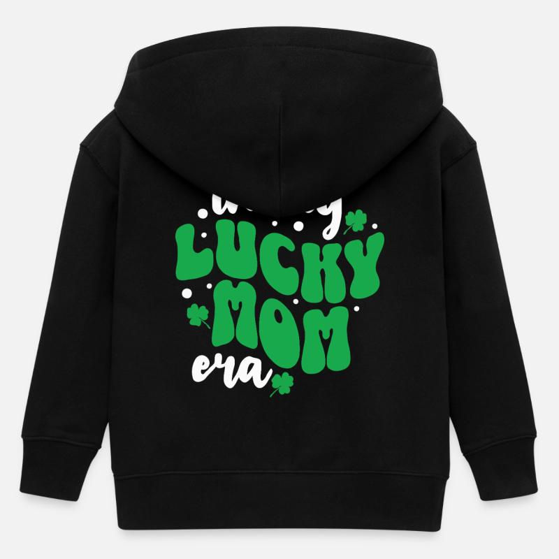 À l’époque de ma maman chanceuse – Citation de maman pour la Saint-Patrick - Veste à capuche enfant bio Stanley/Stella - noir