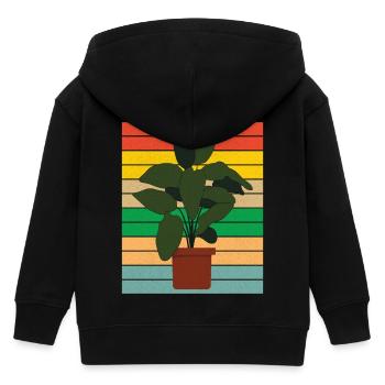 Potted houseplant flat retro - Kinder Organic Kapuzenjacke Mini Cultivator von Stanley/Stella - Schwarz - Hinten