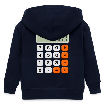 Zahlentag Minimalistischer Rechner Numerisches Muster - Kinder Organic Kapuzenjacke Mini Cultivator von Stanley/Stella - Navy - Hinten